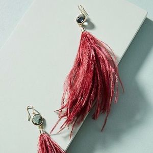 Anthropologie Lilorne Feather Drop Earrings. NWT.